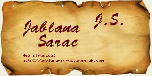 Jablana Šarac vizit kartica